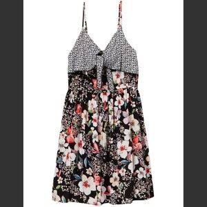 Love, Fire | Girls Black Floral Tie Front Dress M